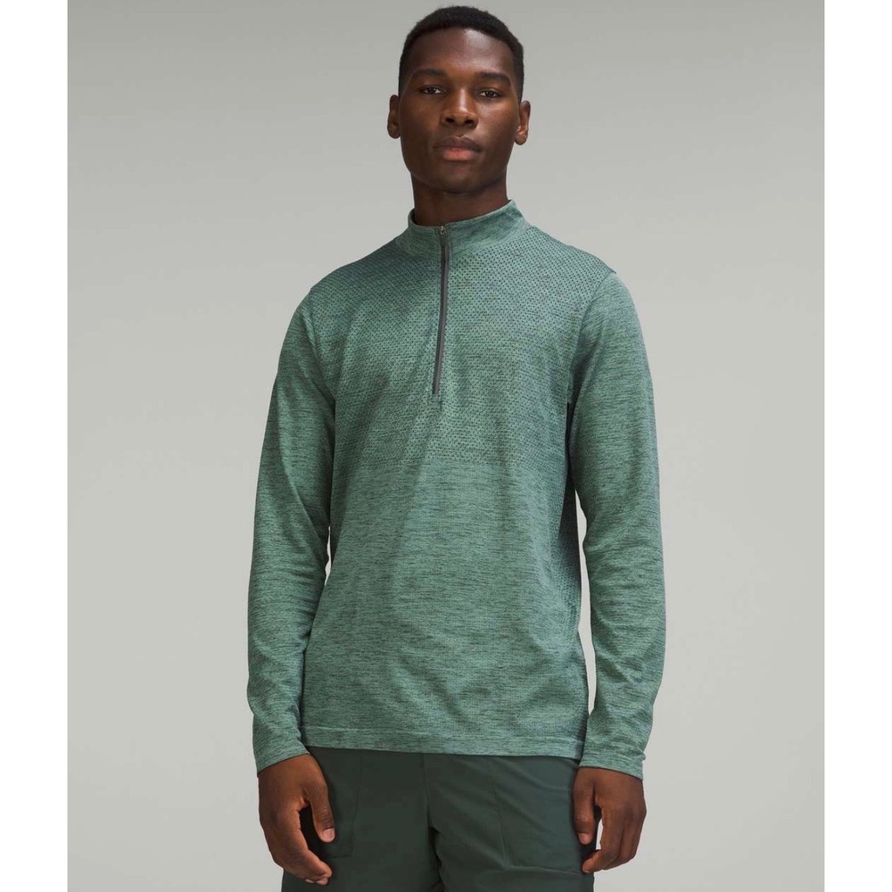 Lululemon Metal Vent Tech‎ Half-Zip 2.0 Mens Small Heathered Green Pullover